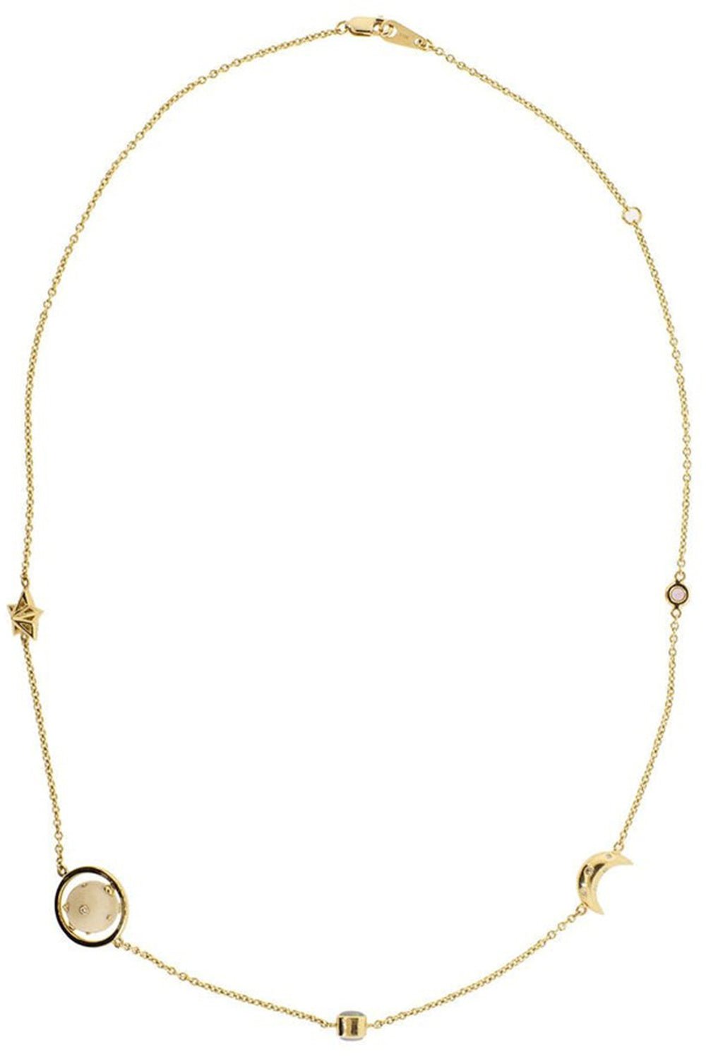 BIBI VAN DER VELDEN-Diamond and Opal Galaxy Necklace-YELLOW GOLD