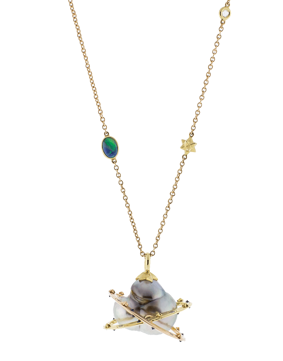 BIBI VAN DER VELDEN-Double Orb Necklace-YELLOW GOLD
