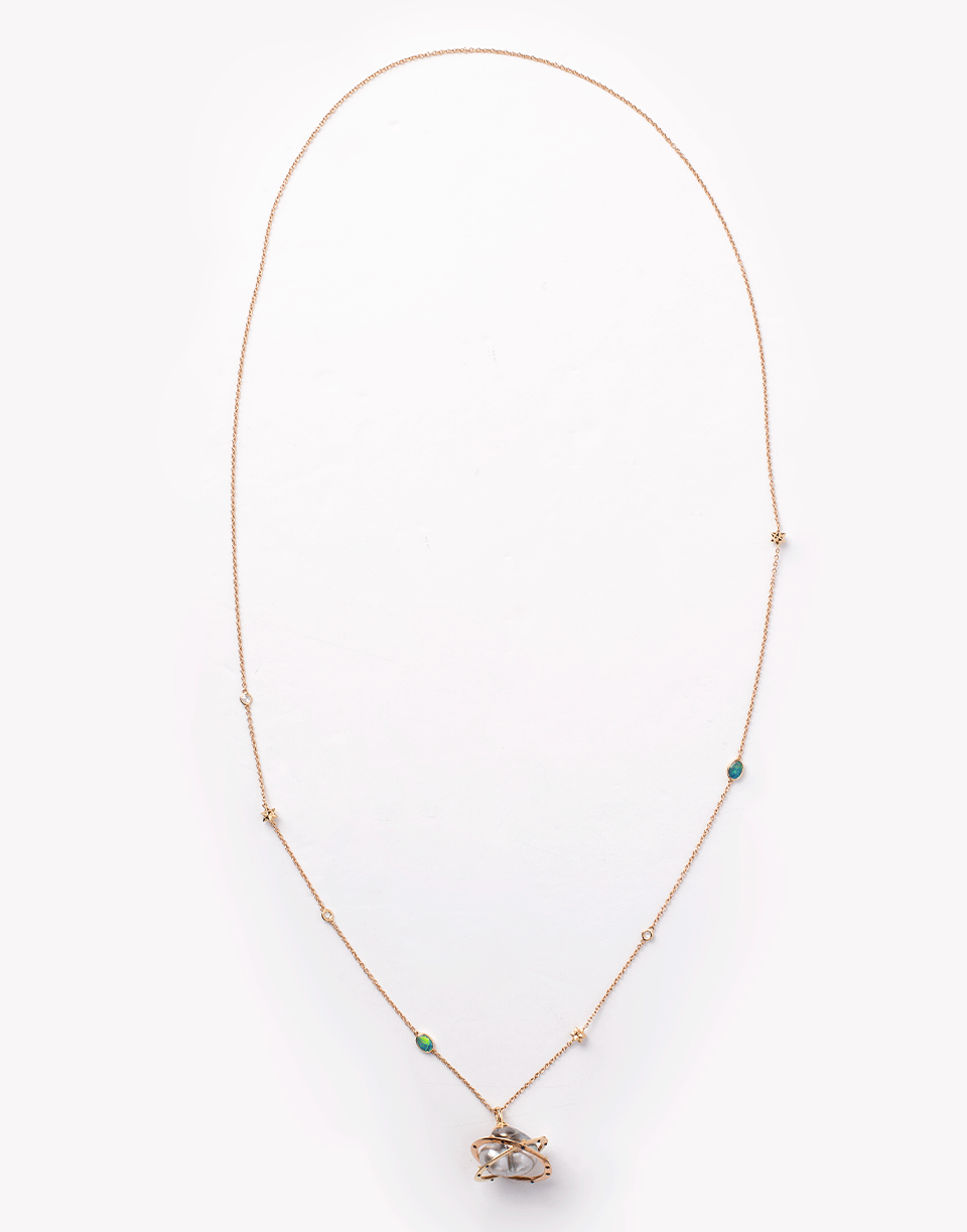 BIBI VAN DER VELDEN-Double Orb Necklace-YELLOW GOLD