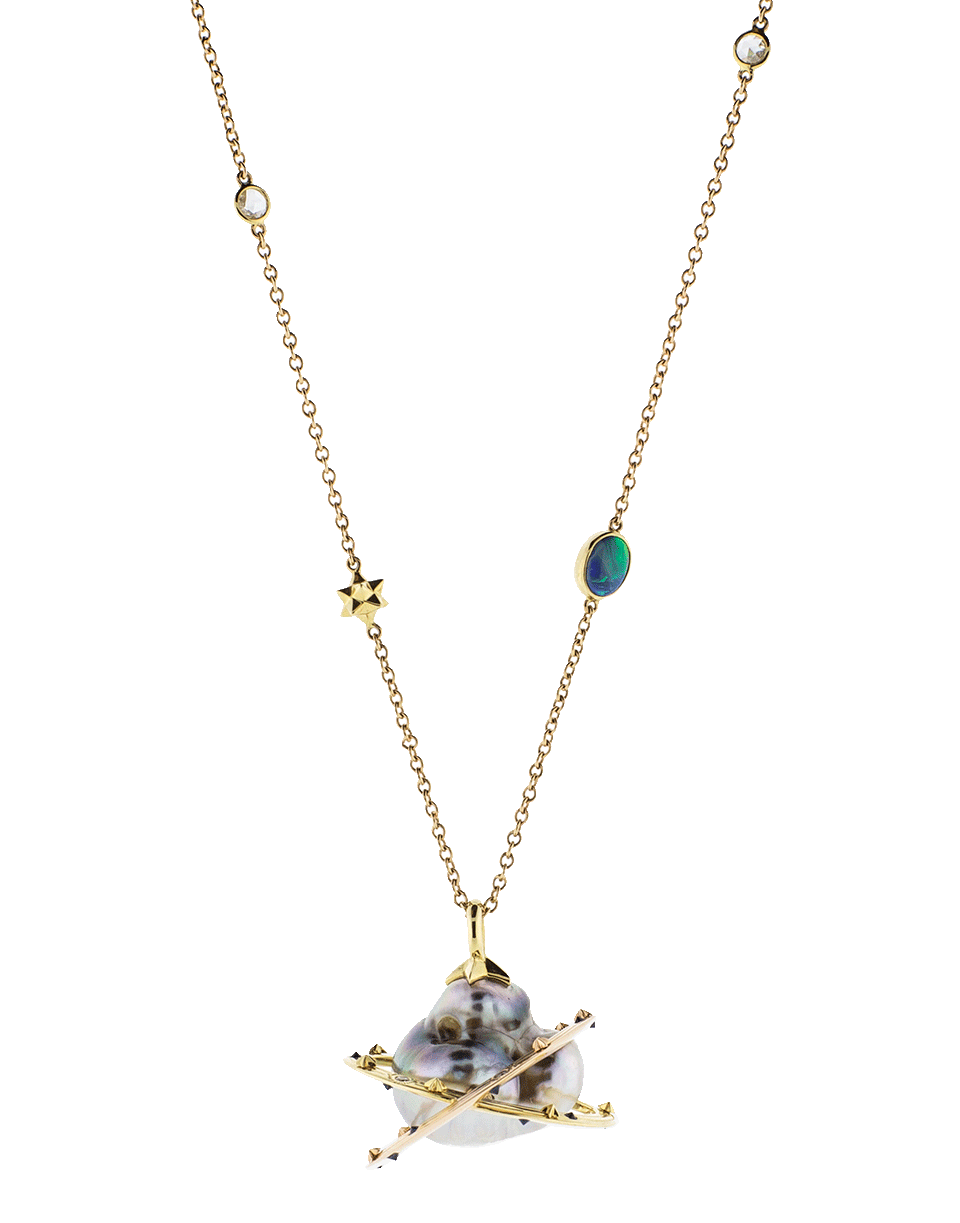BIBI VAN DER VELDEN-Double Orb Necklace-YELLOW GOLD