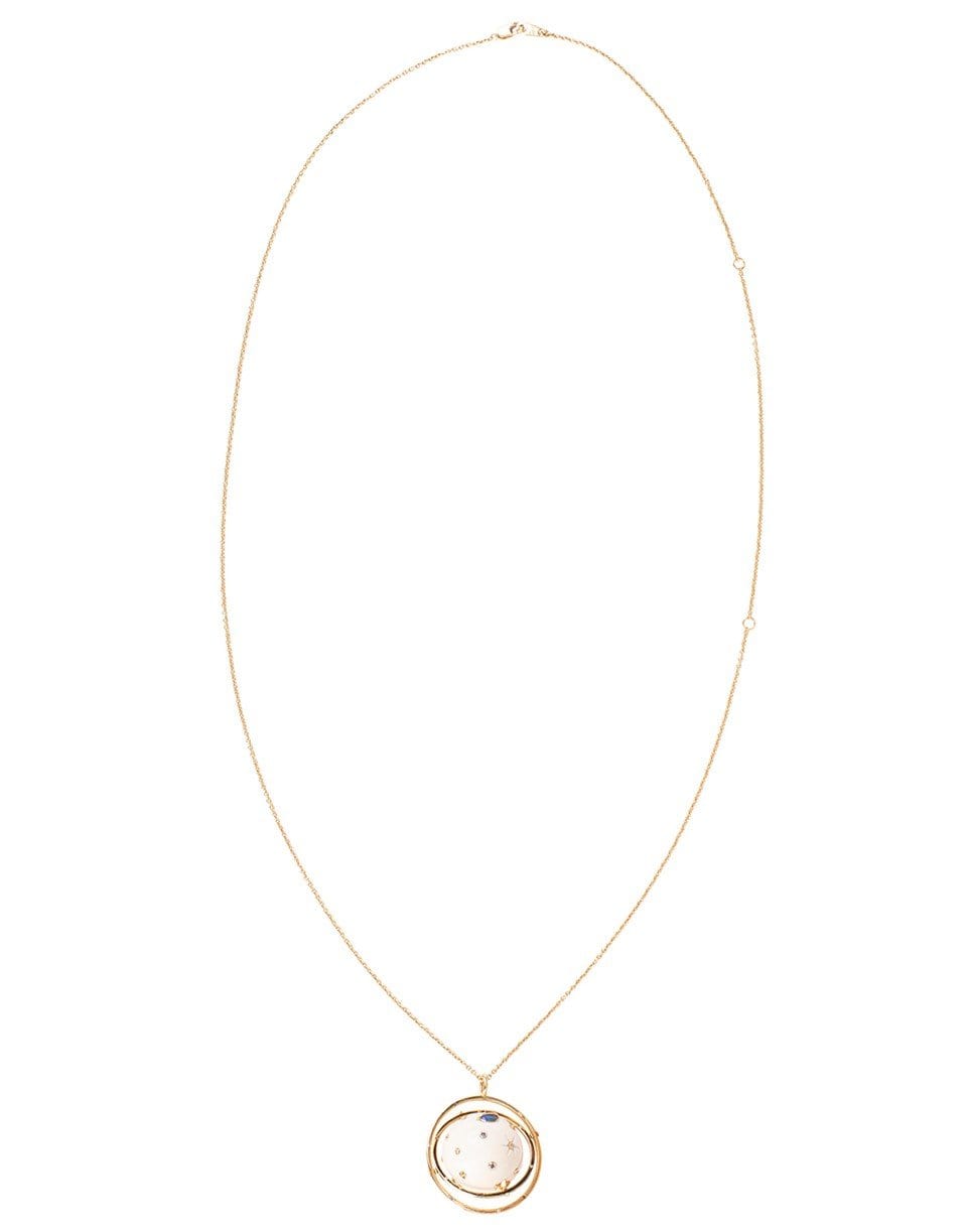 BIBI VAN DER VELDEN-Galaxy Diamond and Sapphire Spinner Necklace-YELLOW GOLD