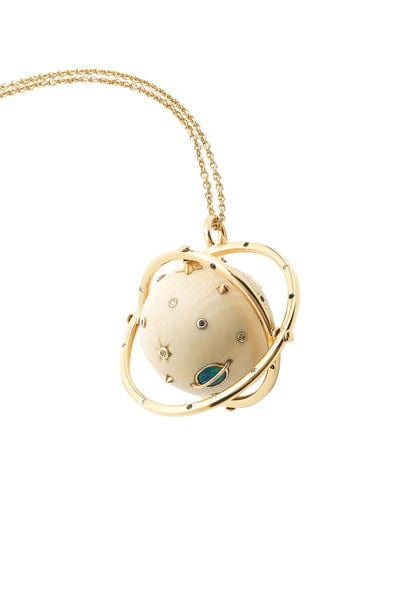 BIBI VAN DER VELDEN-Mammoth Galaxy Spinning Necklace-YELLOW GOLD