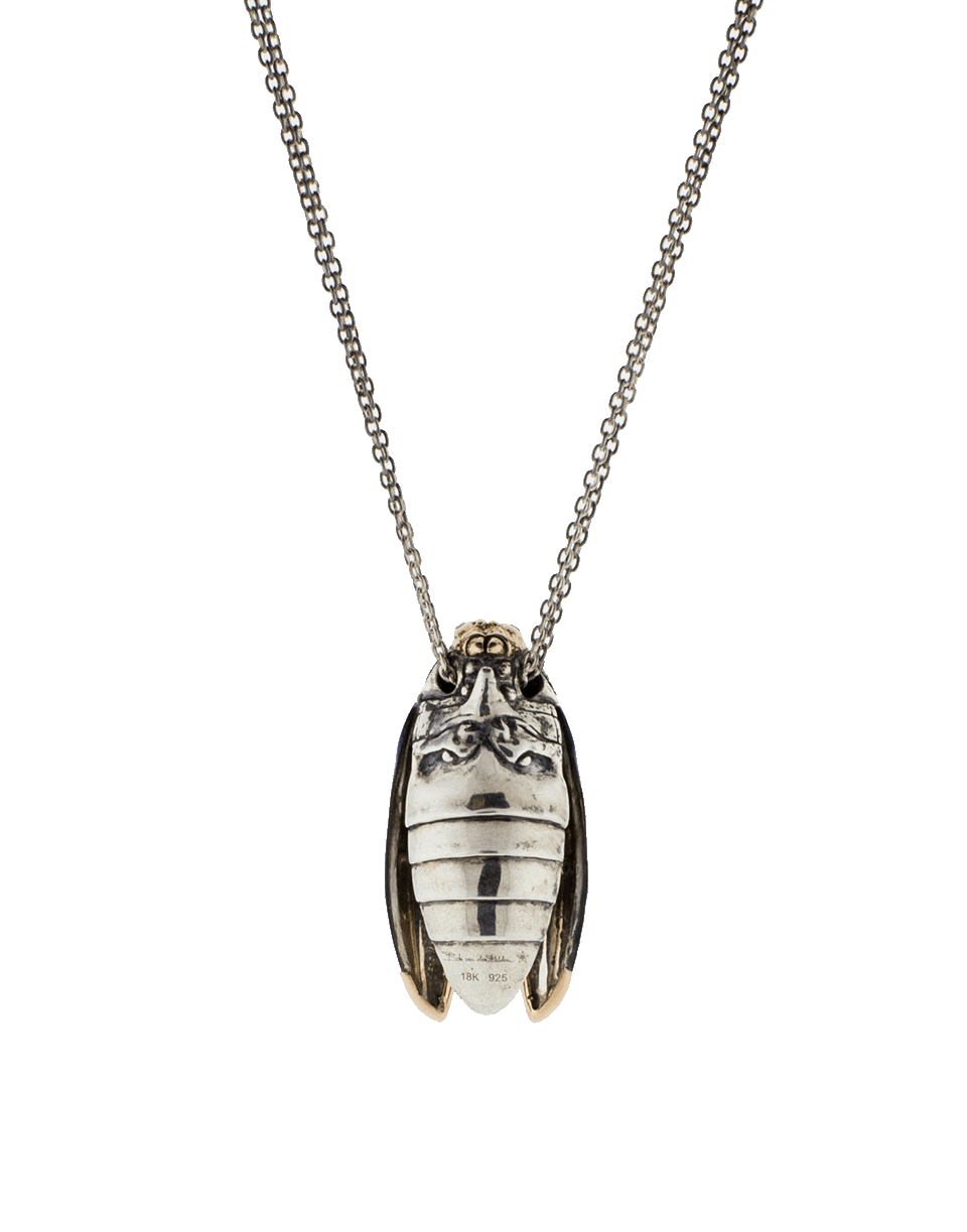 BIBI VAN DER VELDEN-Scarab Fly Necklace-YELLOW GOLD