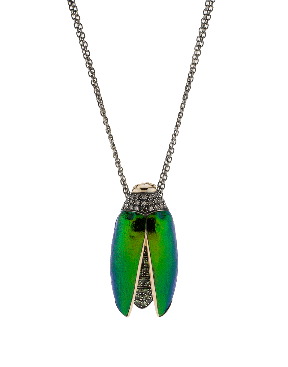 BIBI VAN DER VELDEN-Scarab Fly Necklace-YELLOW GOLD
