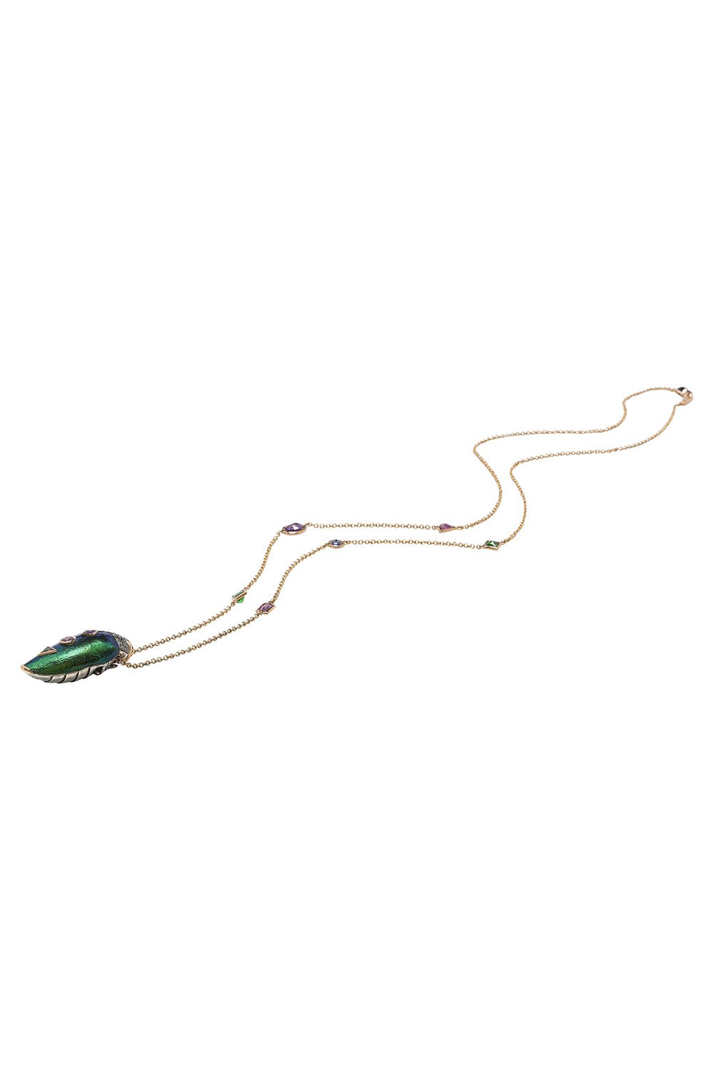 BIBI VAN DER VELDEN-Scarab Pop Art Necklace-YELLOW GOLD