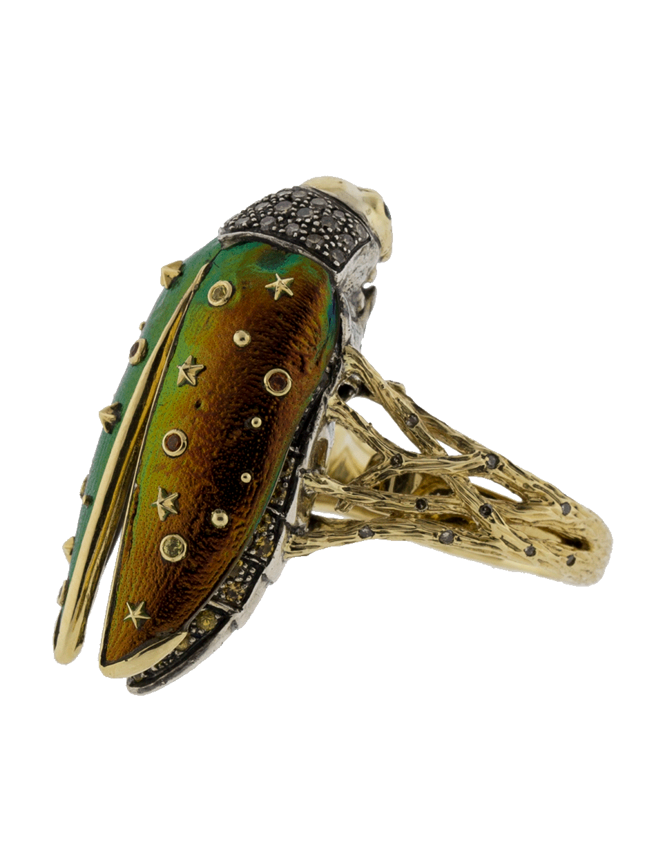 BIBI VAN DER VELDEN-Scarab Fly Ring-YELLOW GOLD