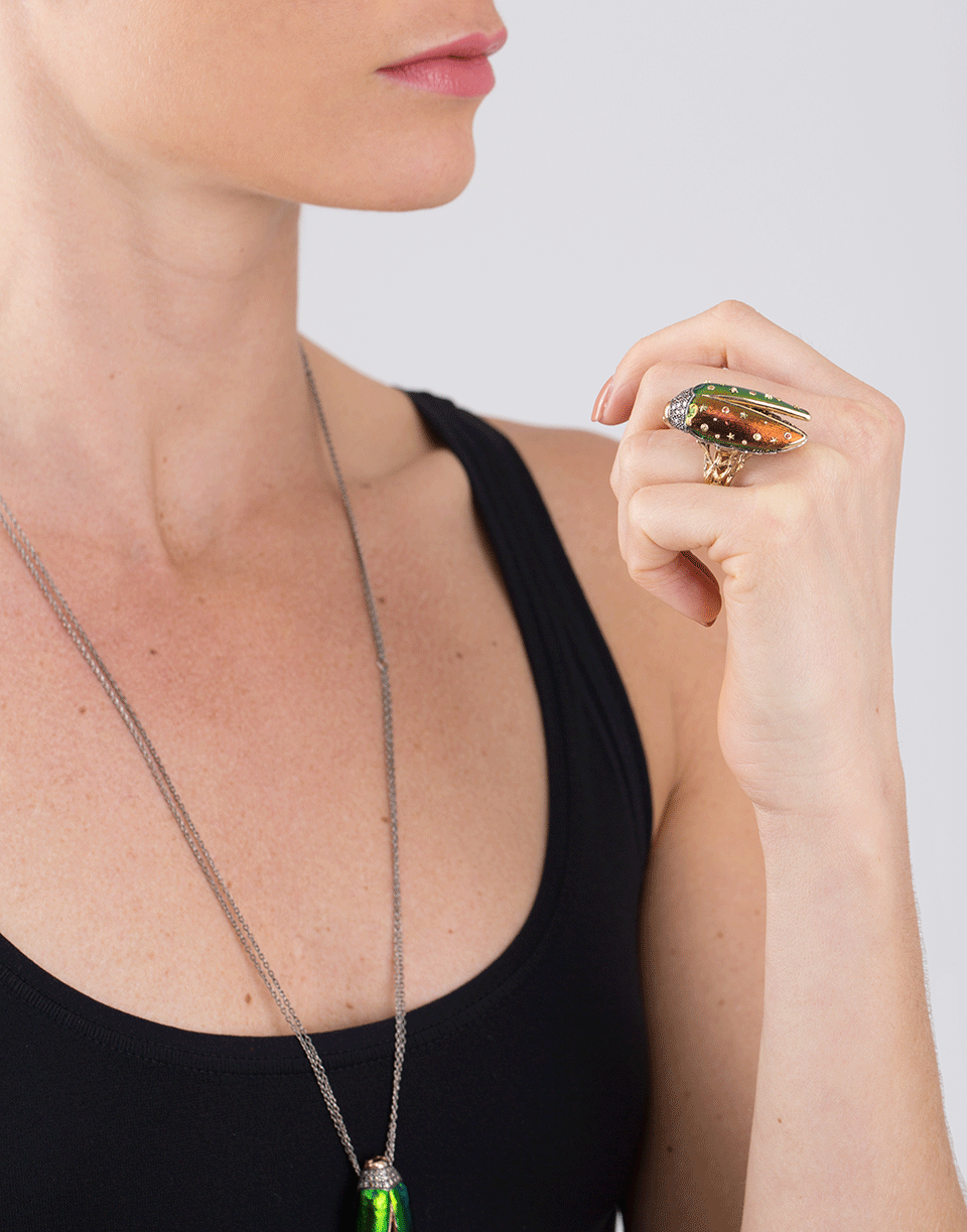 BIBI VAN DER VELDEN-Scarab Fly Ring-YELLOW GOLD