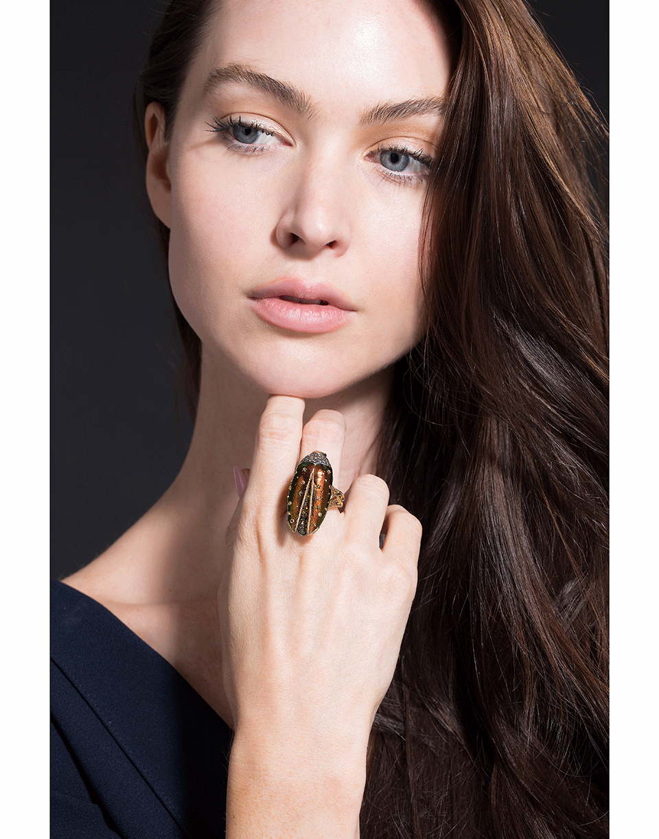 BIBI VAN DER VELDEN-Scarab Fly Ring-YELLOW GOLD