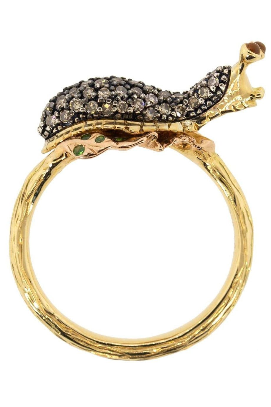 BIBI VAN DER VELDEN-Stackable Slug Diamond Ring-YELLOW GOLD