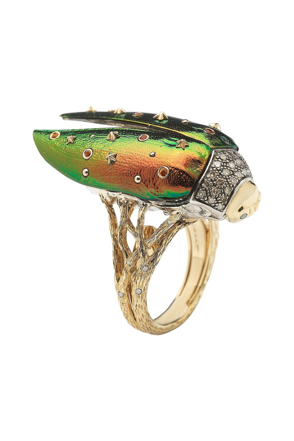 BIBI VAN DER VELDEN-Scarab Fly Ring-YELLOW GOLD