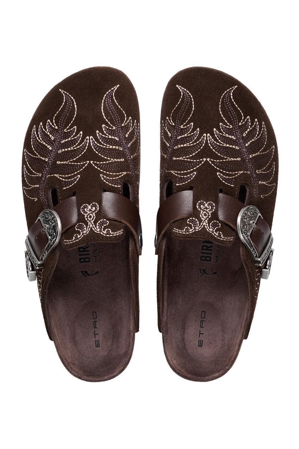 Boston Embroidered Clog - Chocolate-BROWN-36-SHOEMULE-BIRKENSTOCK