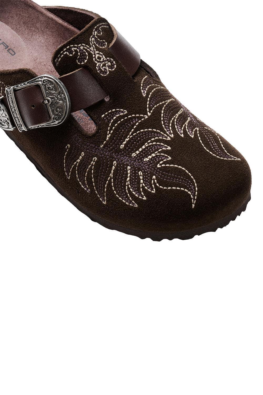 Boston Embroidered Clog - Chocolate-BROWN-36-SHOEMULE-BIRKENSTOCK