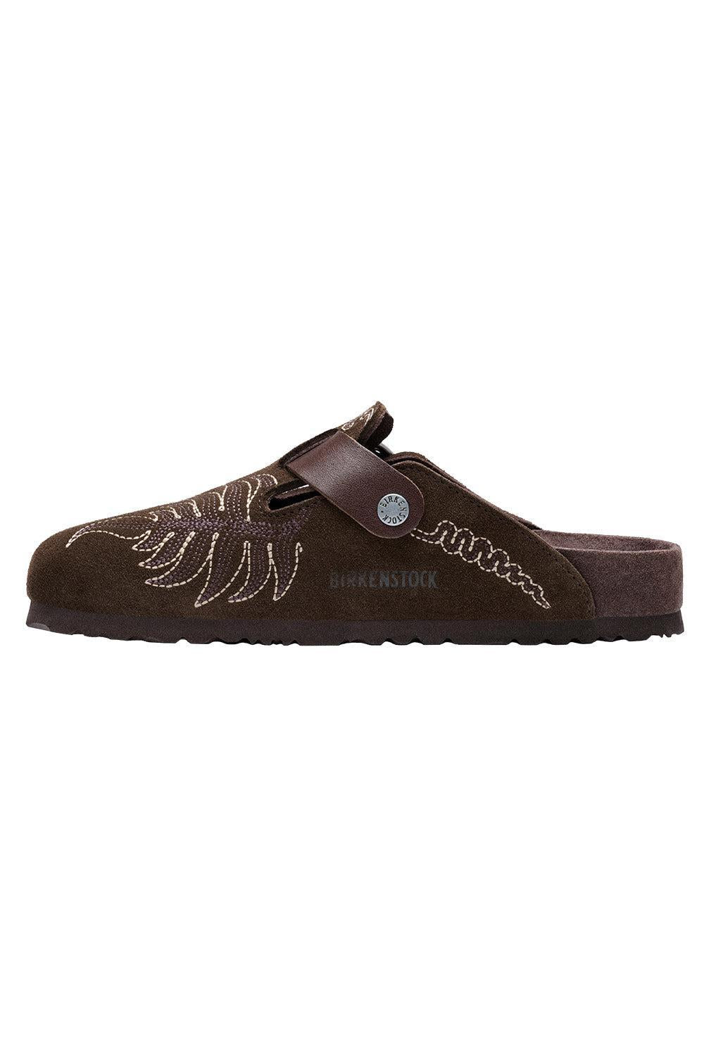 Boston Embroidered Clog - Chocolate-BROWN-36-SHOEMULE-BIRKENSTOCK
