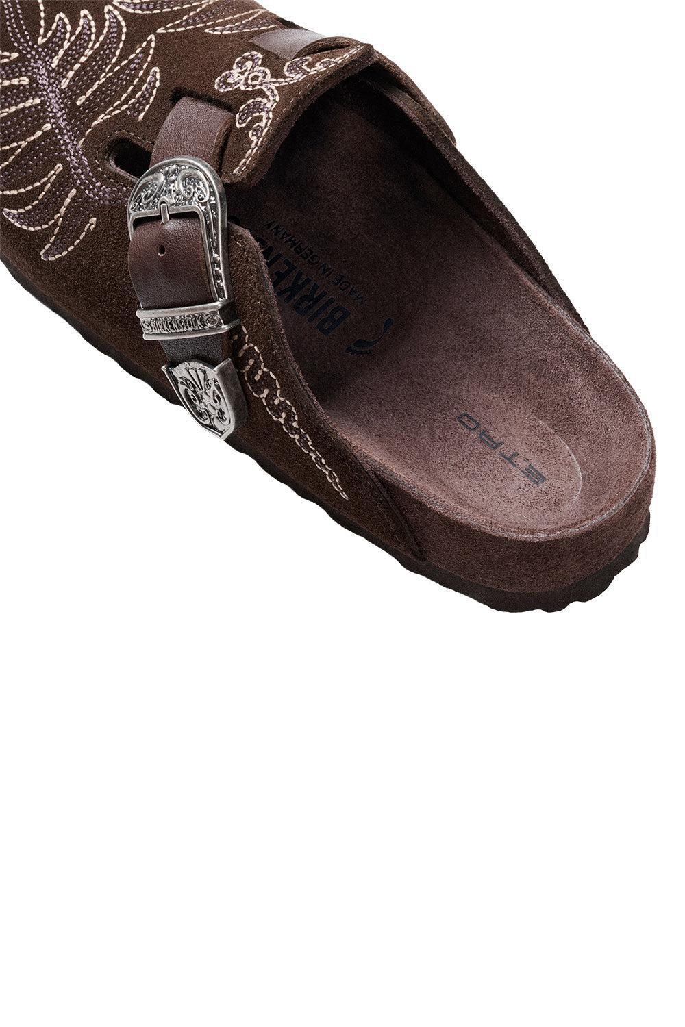 Boston Embroidered Clog - Chocolate-BROWN-36-SHOEMULE-BIRKENSTOCK