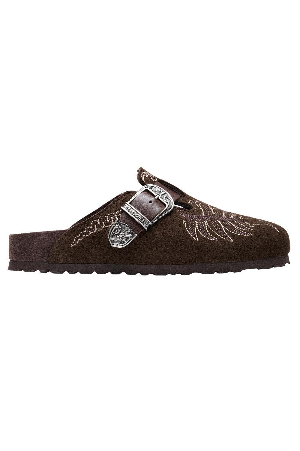 Boston Embroidered Clog - Chocolate-BROWN-36-SHOEMULE-BIRKENSTOCK