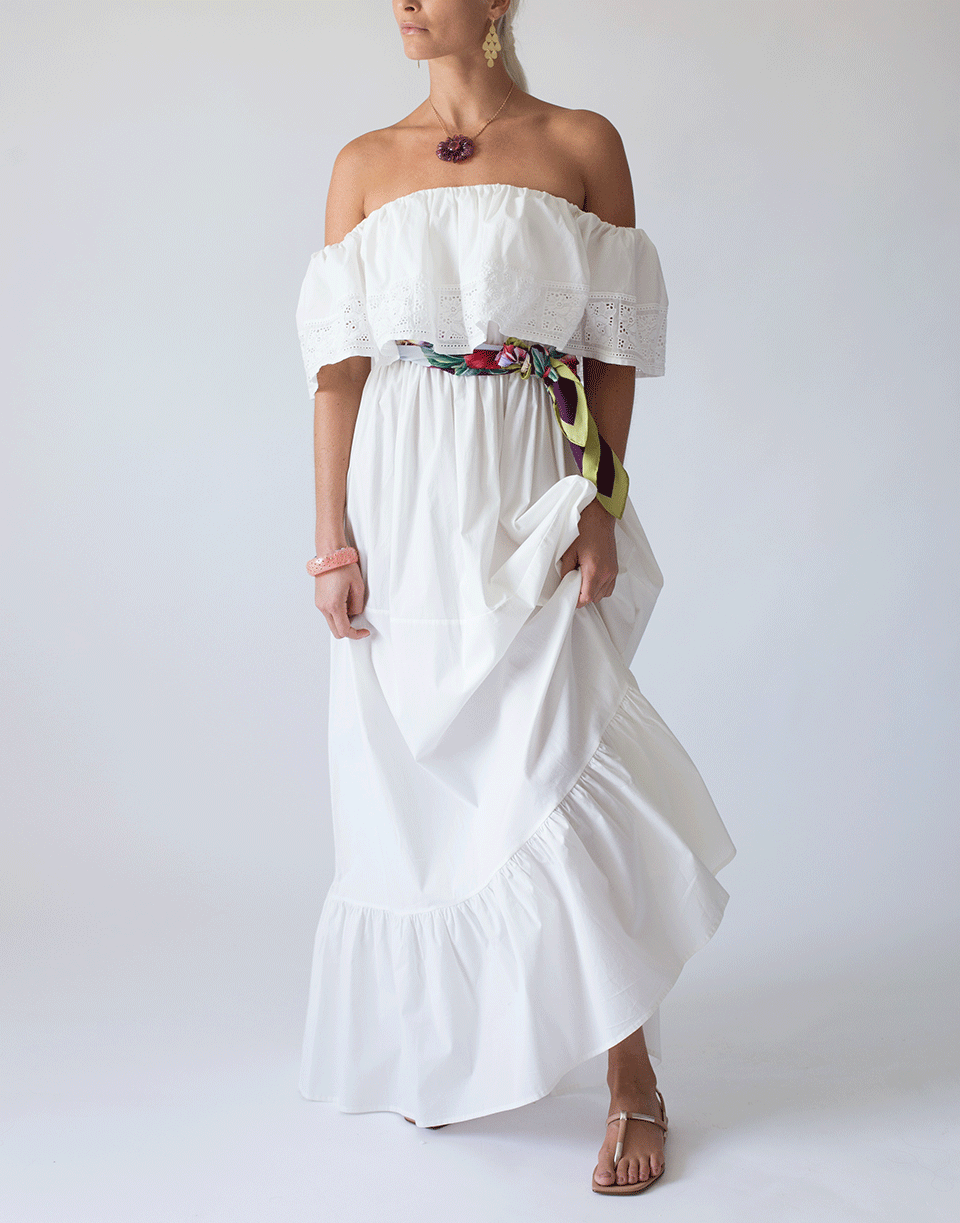 BLUGIRL-Tier Off Shoulder Maxi Dress-