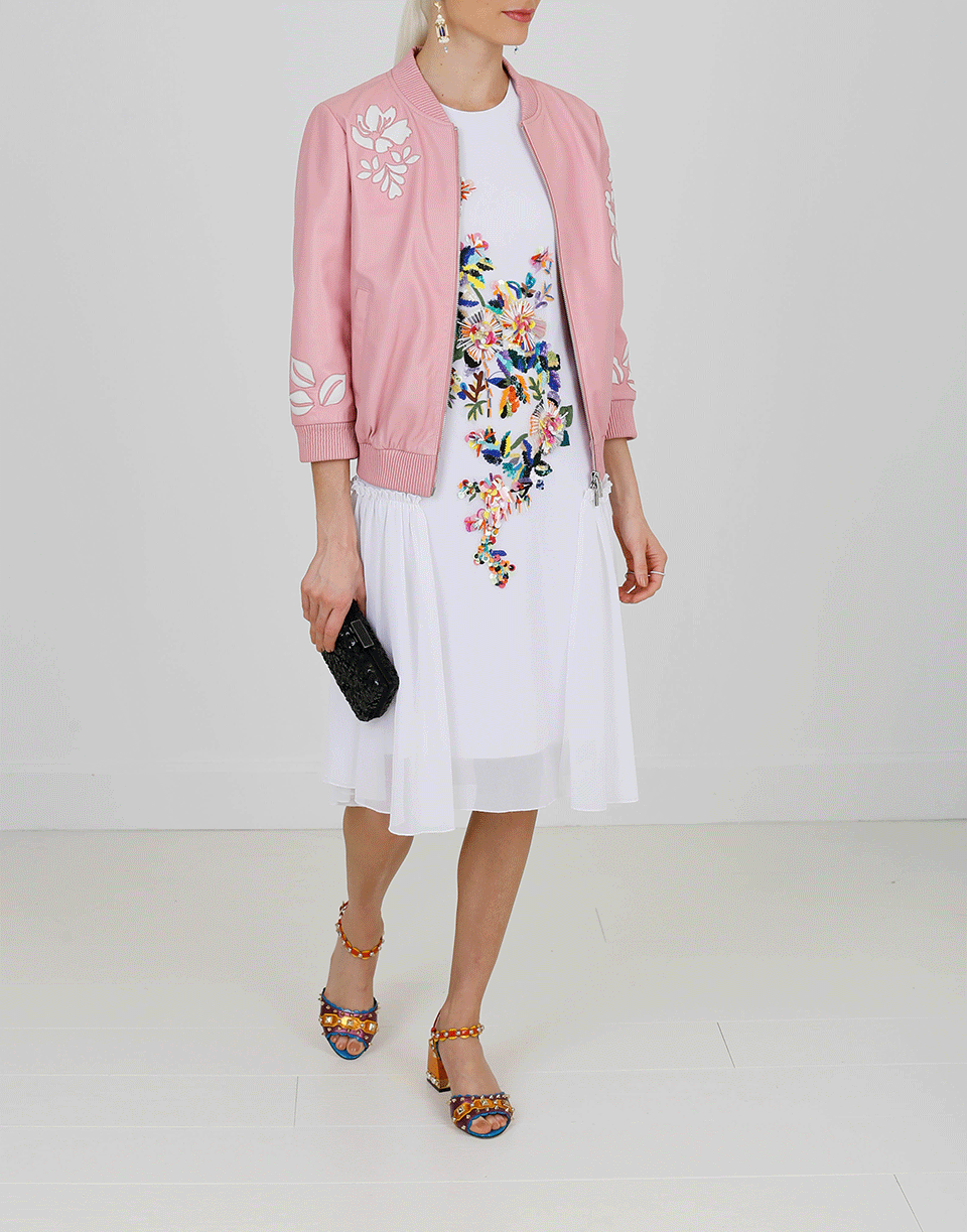 BLUGIRL-Emroidered Leather Jacket-