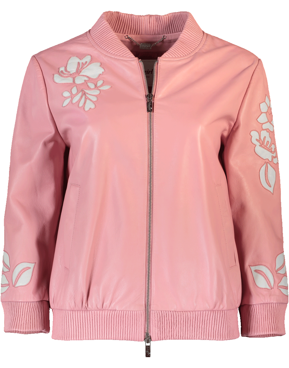 BLUGIRL-Emroidered Leather Jacket-