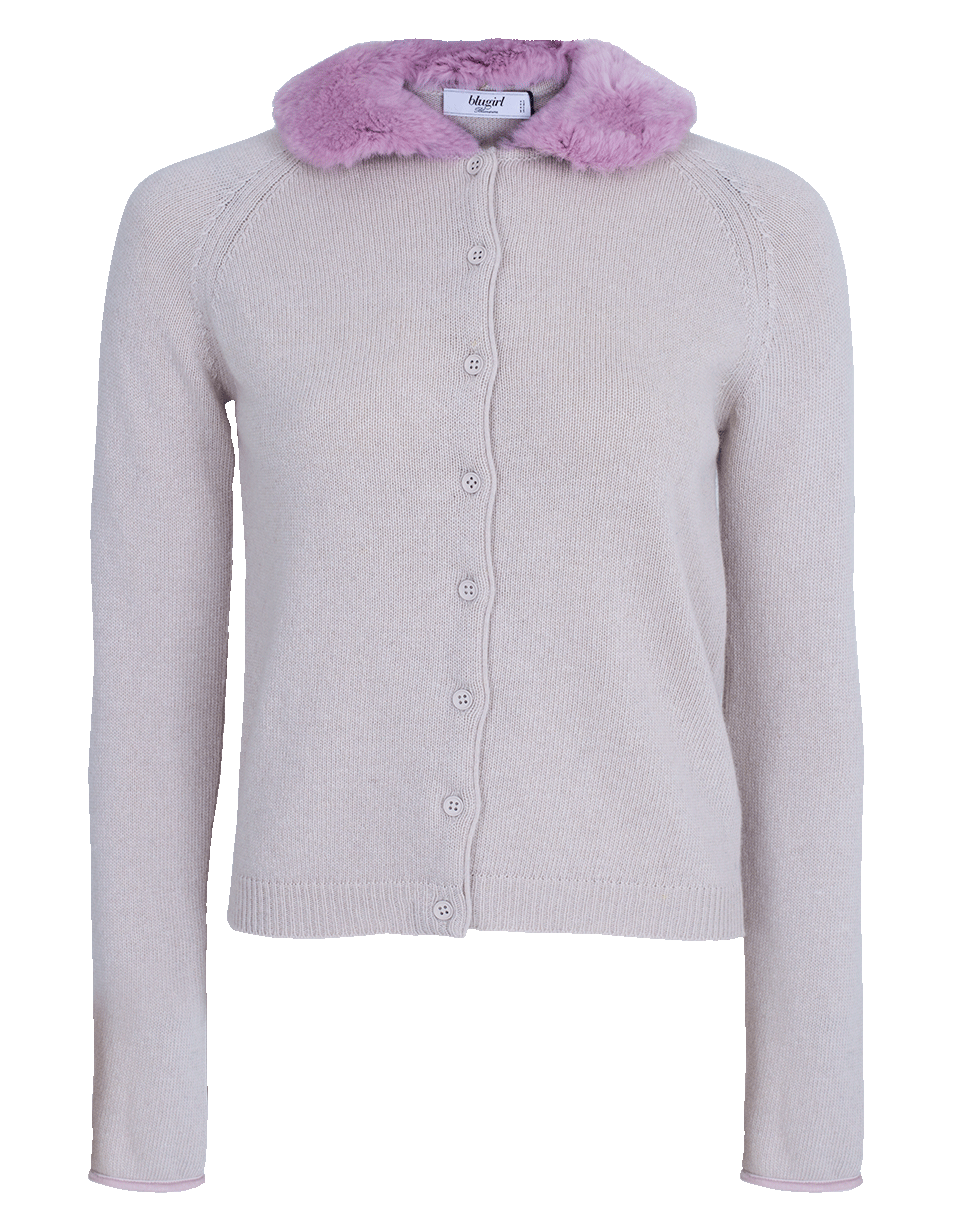 BLUGIRL-Cardigan With Fur Collar-