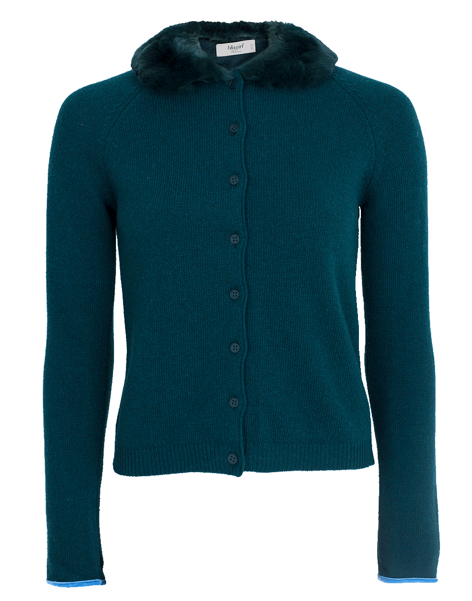 BLUGIRL-Cardigan With Fur Collar-