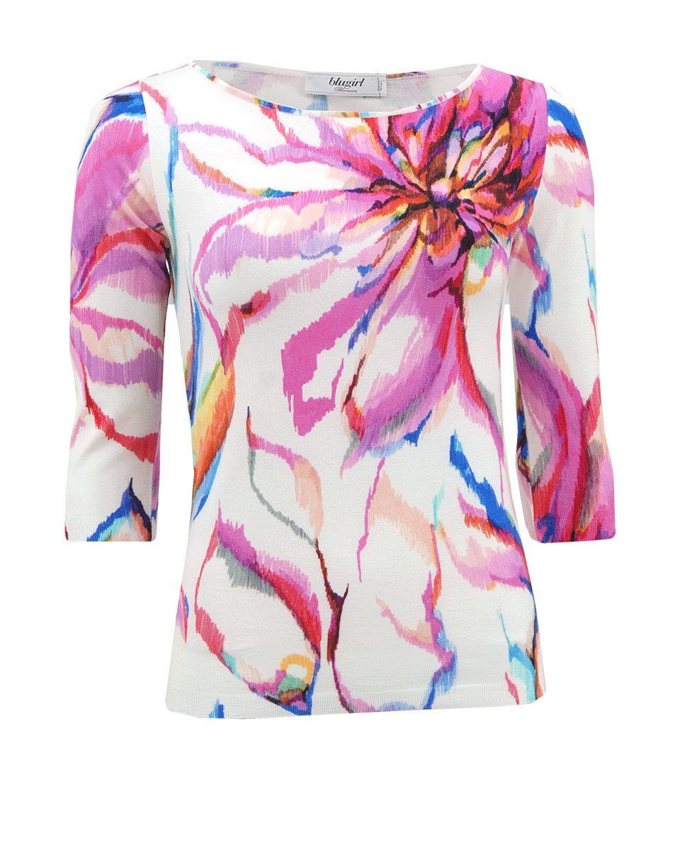BLUGIRL-Floral Knit Top-