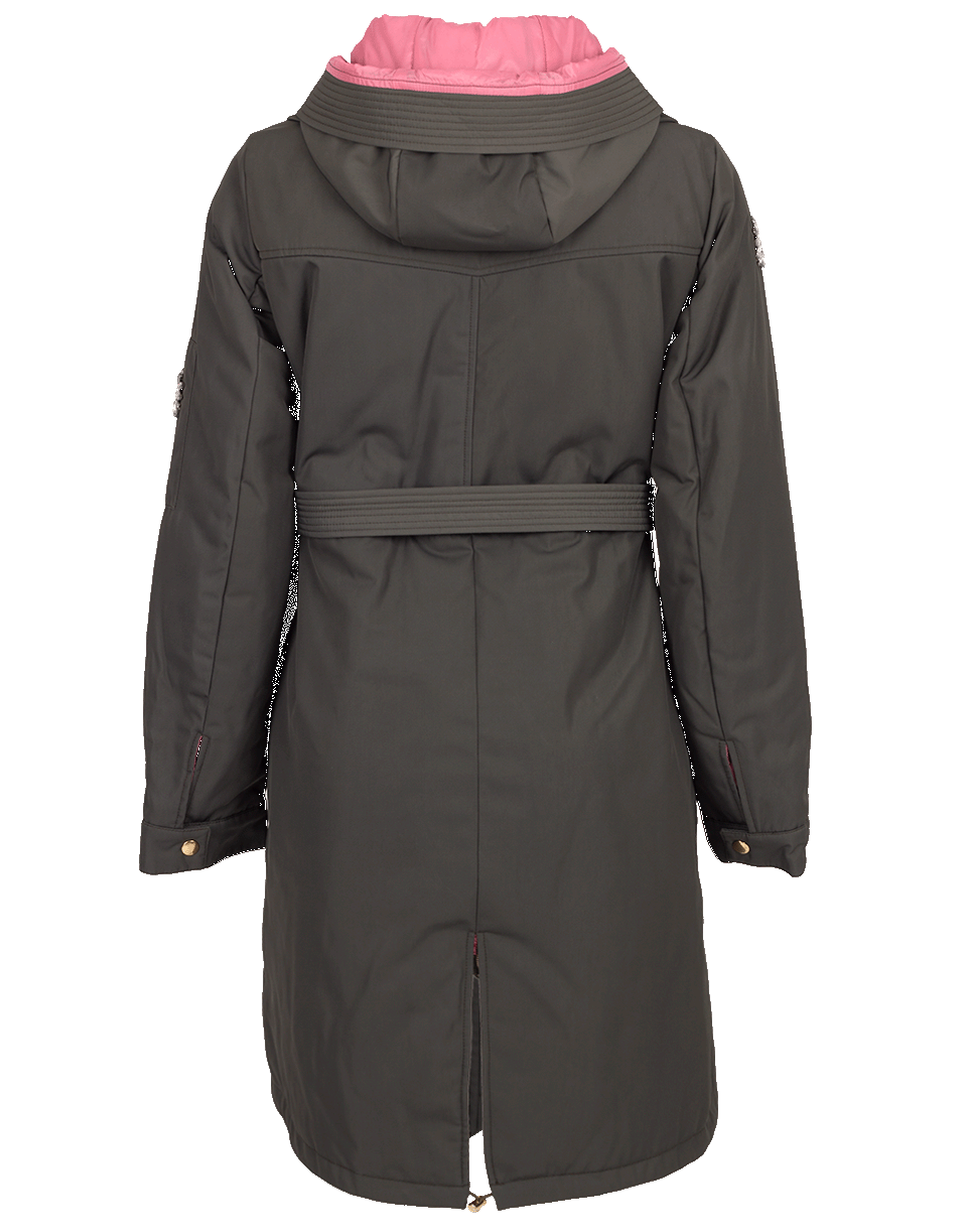 BLUMARINE-3-D Embroidered Parka-VERDE
