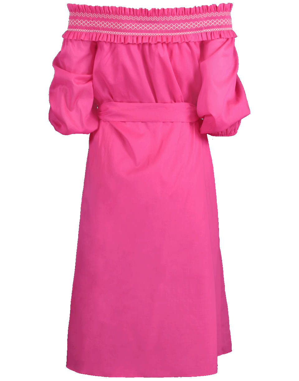 BLUMARINE-Off Shoulder Belted Dress-