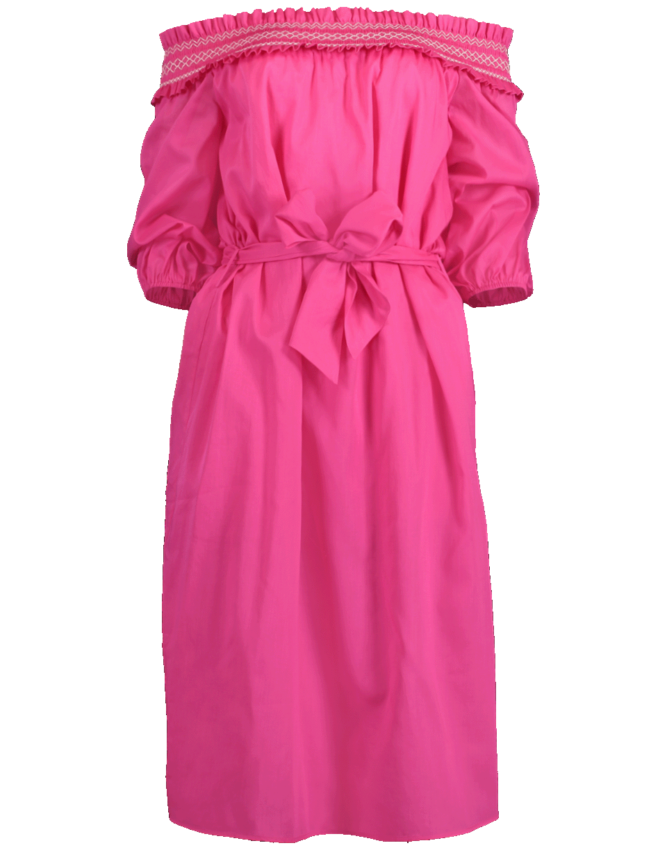 BLUMARINE-Off Shoulder Belted Dress-
