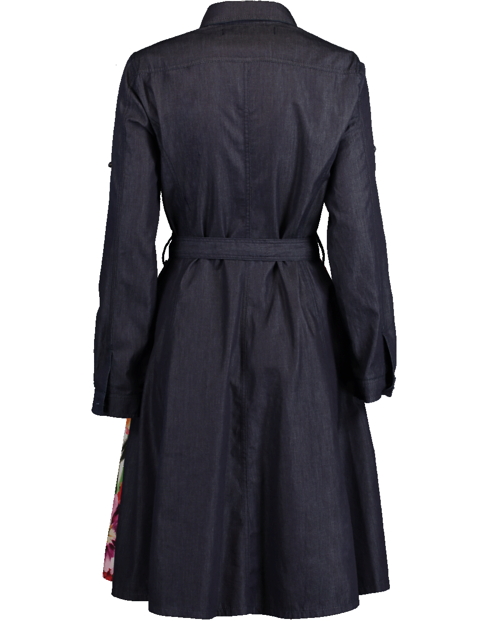 BLUMARINE-Print Belted Shirt Dress-