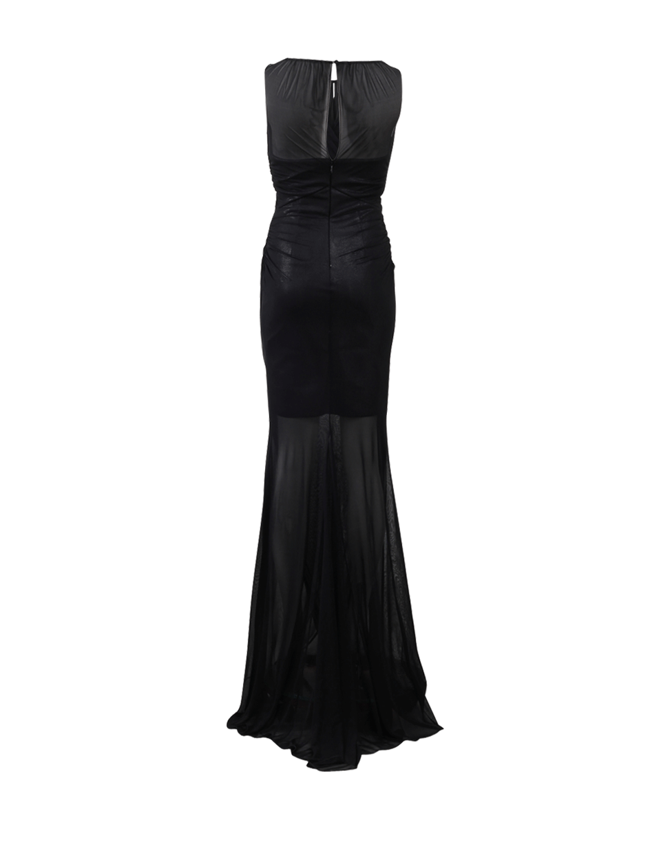 BLUMARINE-Ruched Gown With Silk Inset-