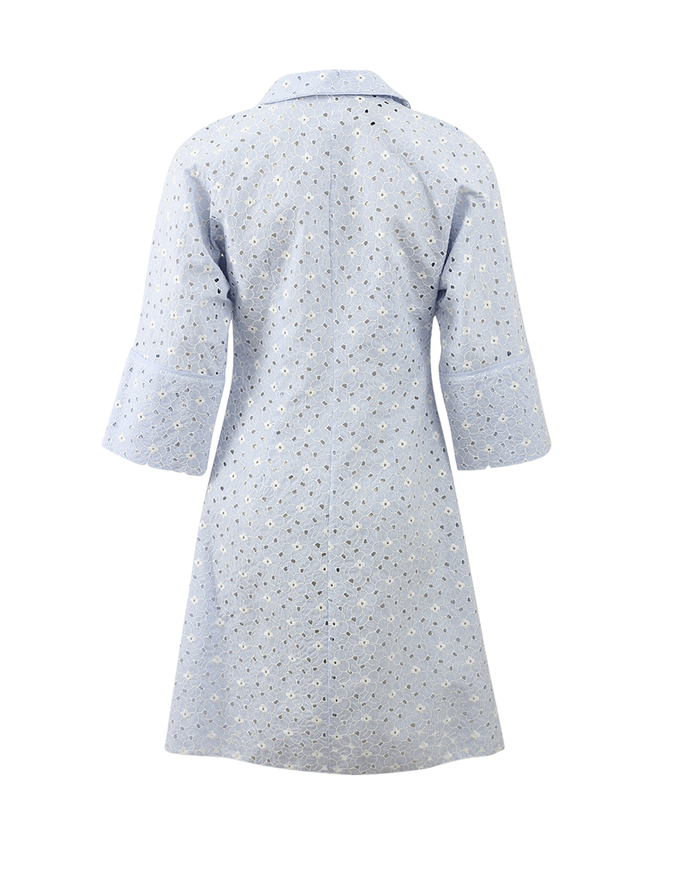 BLUMARINE-Floral Embroidered Shirt Dress-