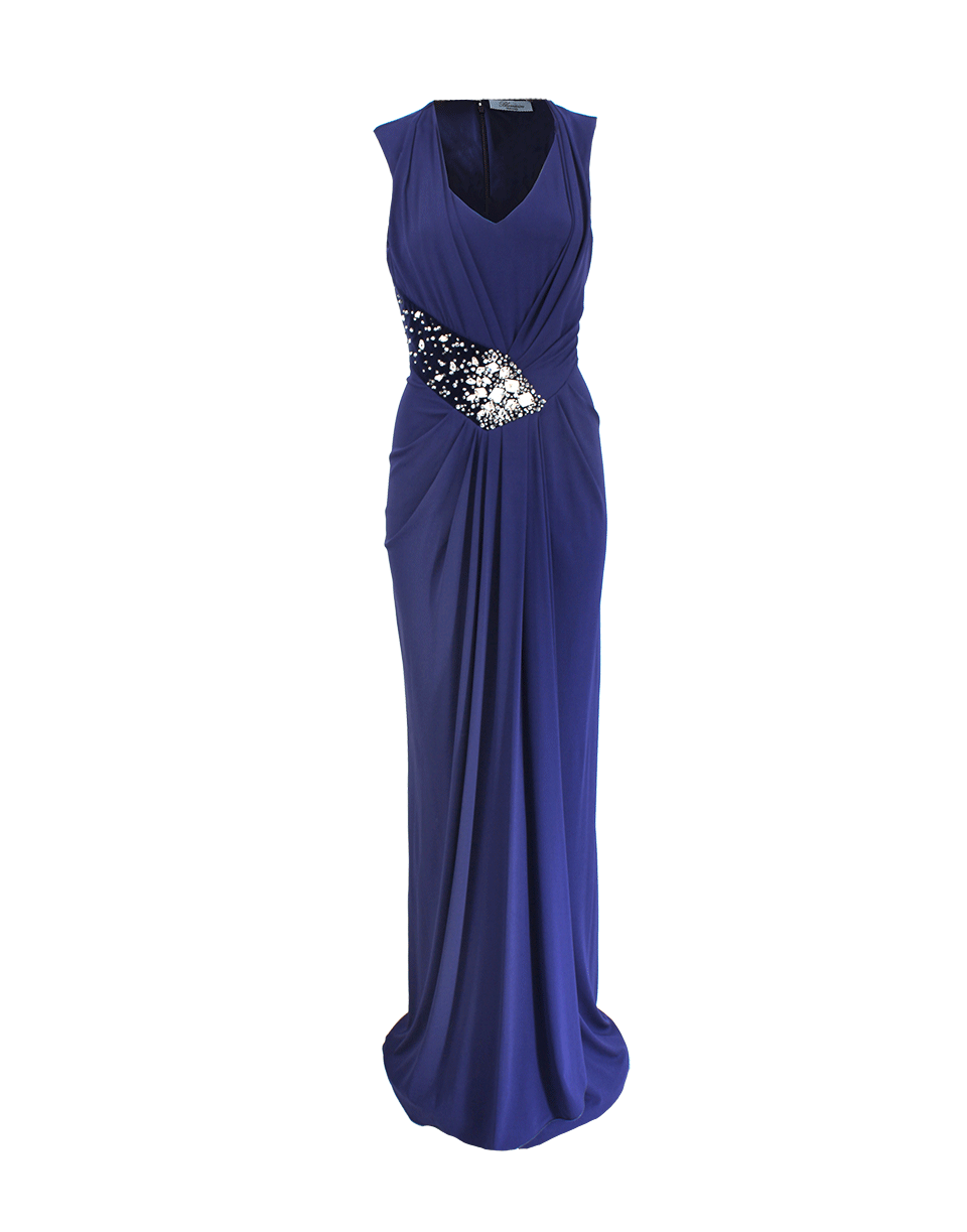 BLUMARINE-Sleeveless Long Embellished Dress-