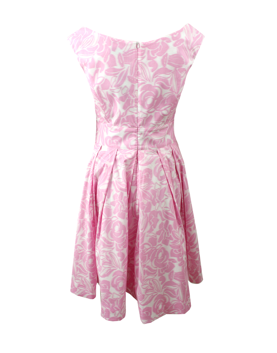 BLUMARINE-Floral Pleat Skirt Dress-