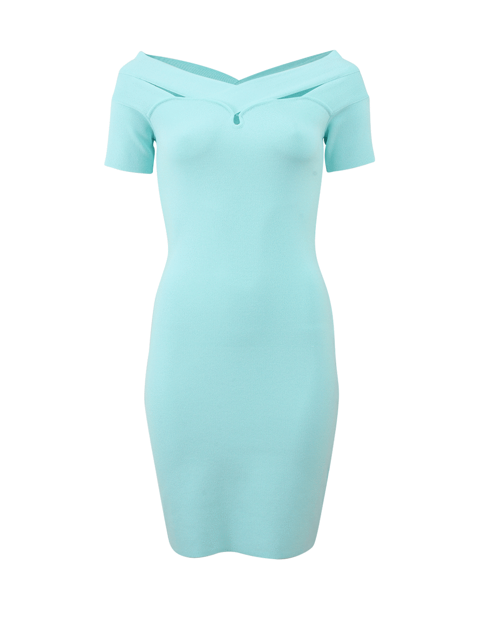 BLUMARINE-Off The Shoulder Knit Dress-