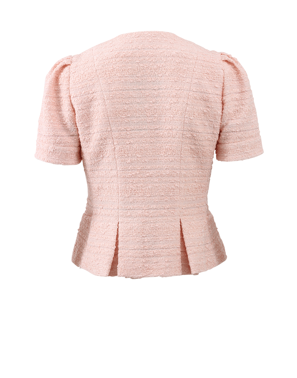 BLUMARINE-Tweed Zip Peplum Jacket-