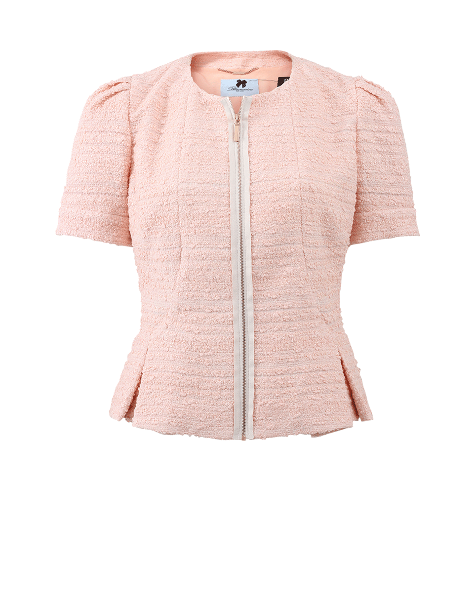 BLUMARINE-Tweed Zip Peplum Jacket-
