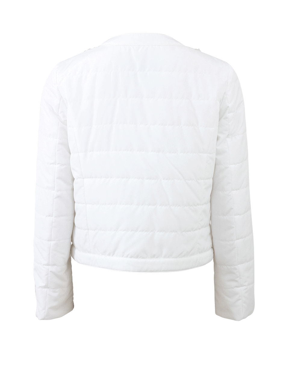 BLUMARINE-Puffer Coat With Jeweled Neck-BIANCO