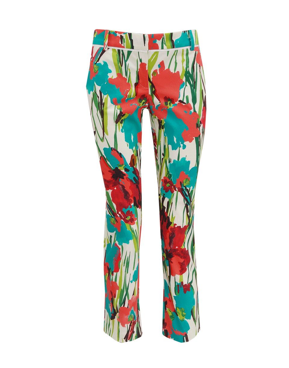 BLUMARINE-Floral Print Stretch Pant-