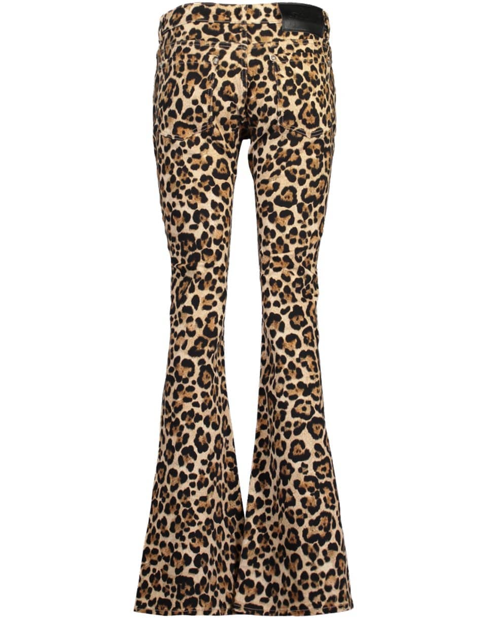 BLUMARINE-Print Flare Denim Jean-