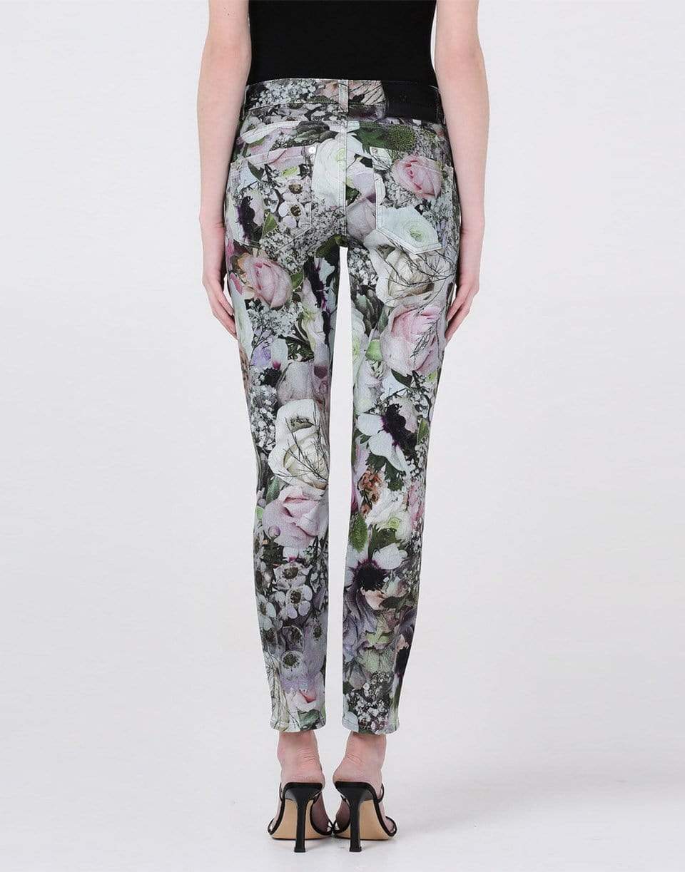 BLUMARINE-Skinny Print Denim Jean-