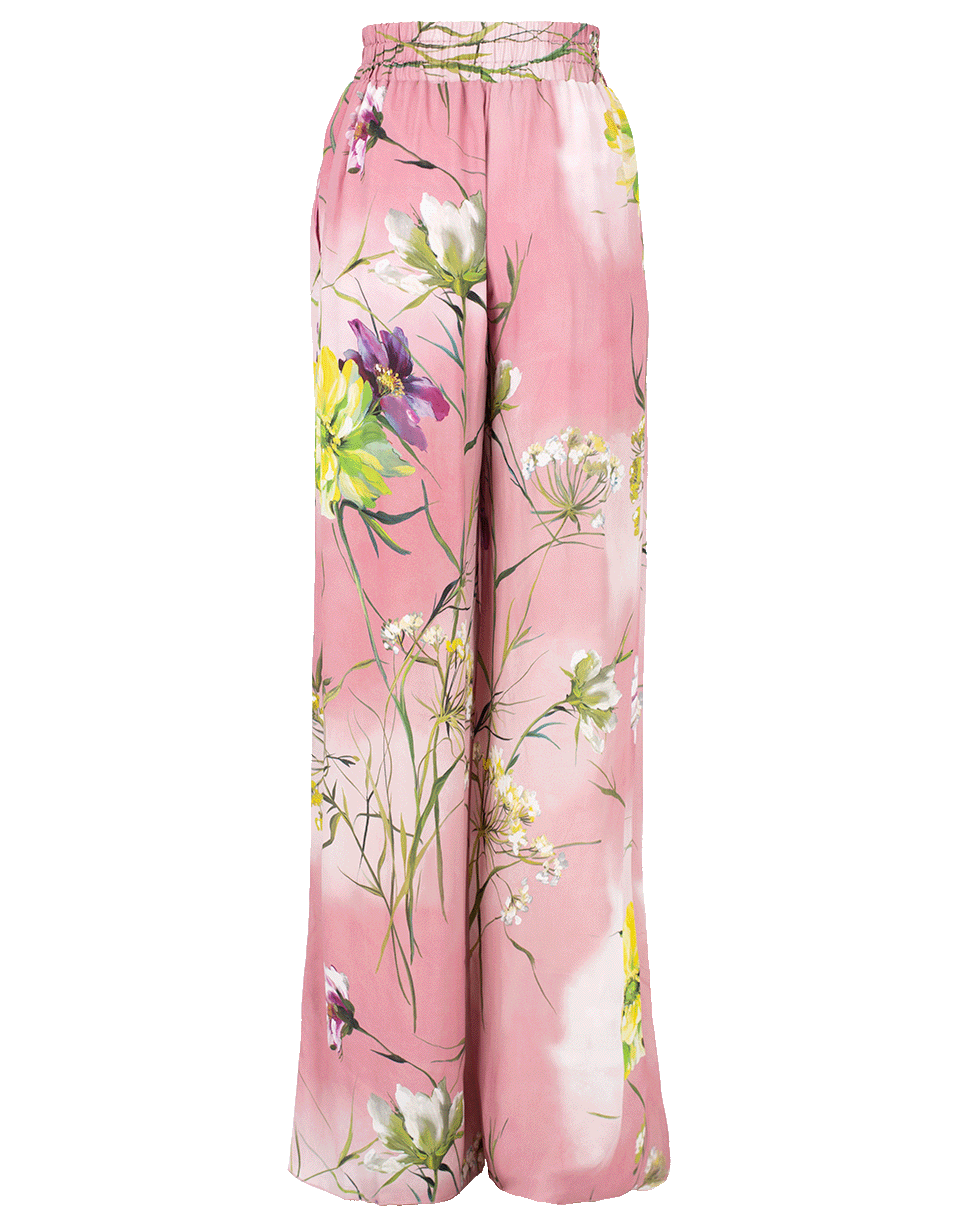 BLUMARINE-Wide Leg Floral Pant-