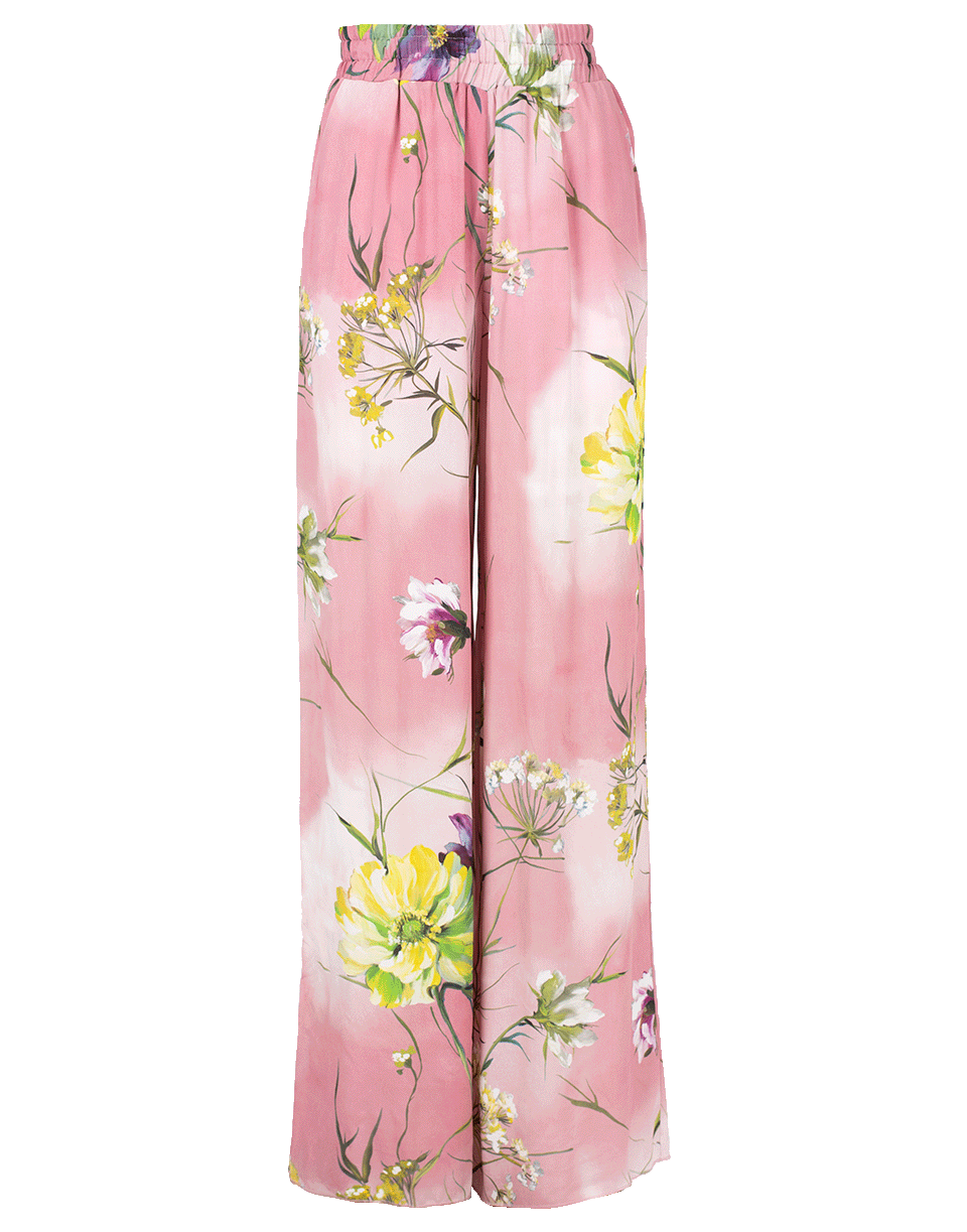 BLUMARINE-Wide Leg Floral Pant-