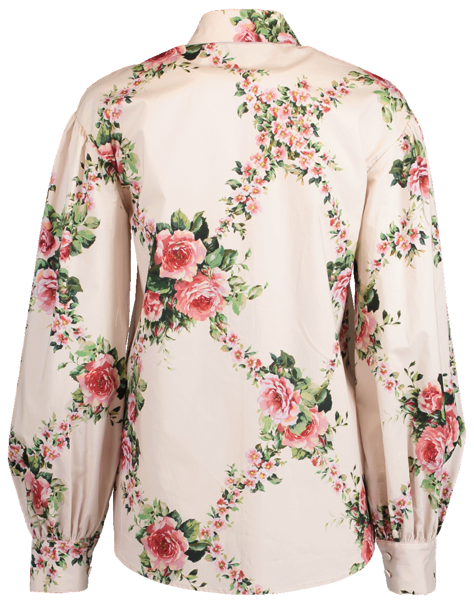 BLUMARINE-Balloon Sleeve Floral Print Blouse-