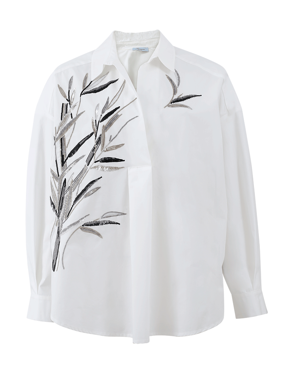 BLUMARINE-Oversized Embroidered Henley-