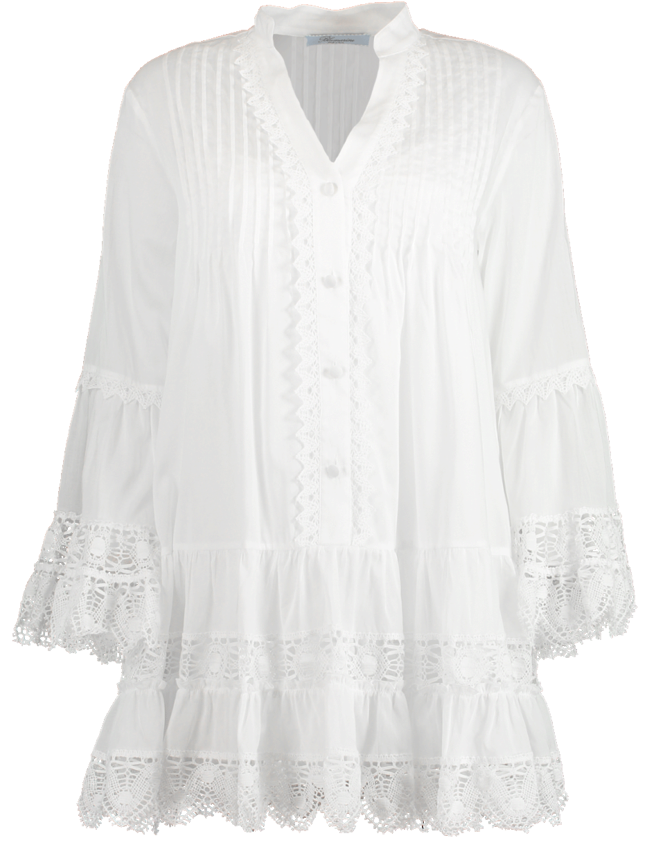 BLUMARINE-V-Neck Lace Blouse-