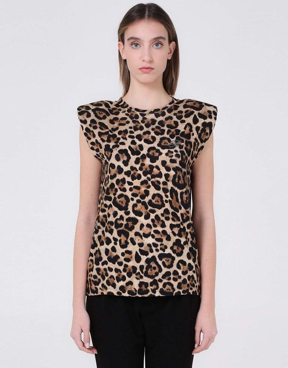 BLUMARINE-Cap Sleeve Print Shirt-