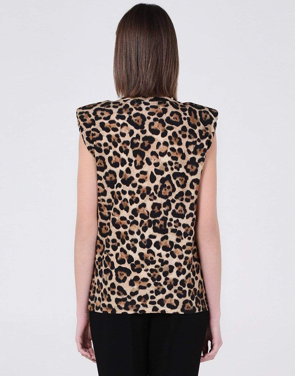 BLUMARINE-Cap Sleeve Print Shirt-
