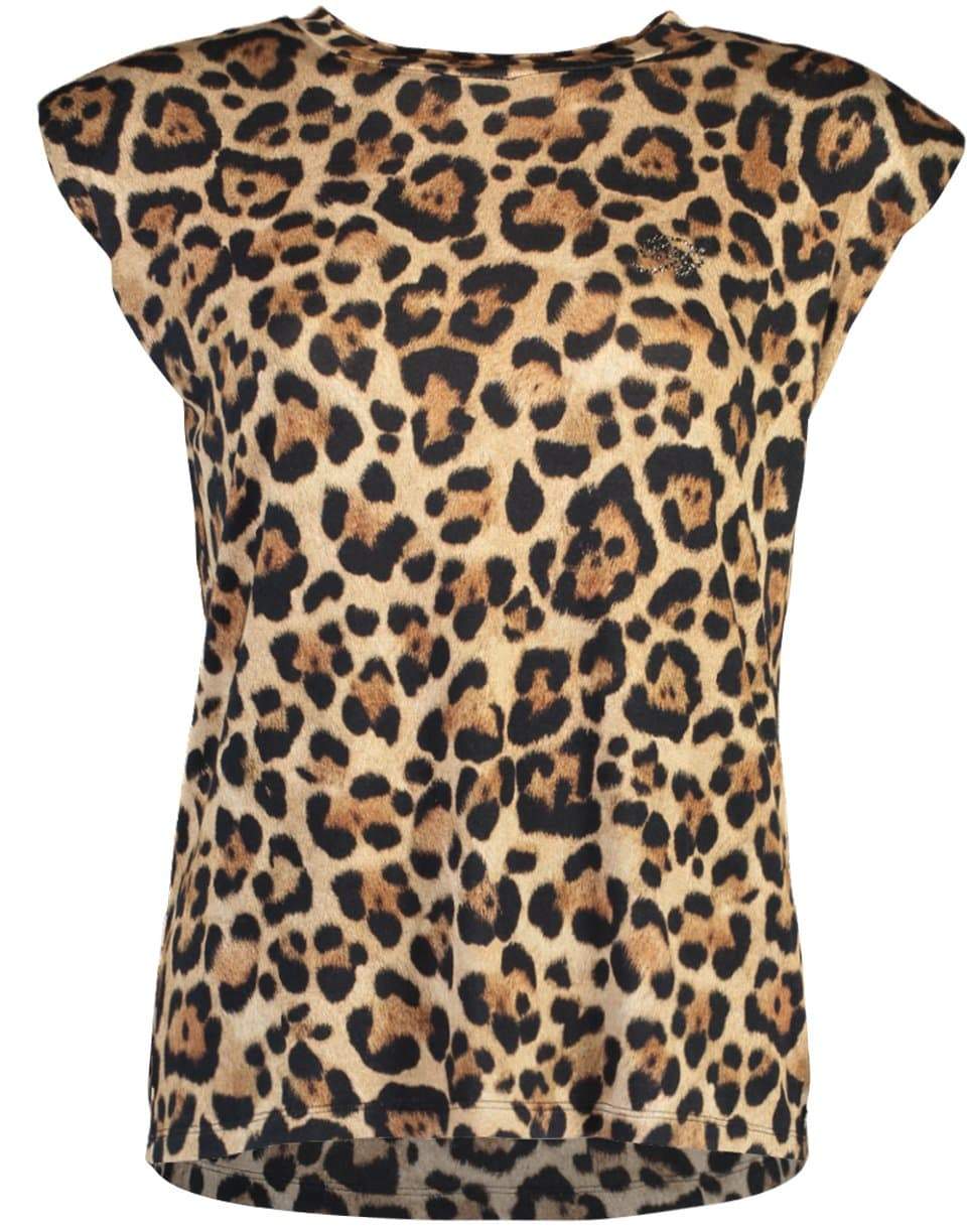 BLUMARINE-Cap Sleeve Print Shirt-