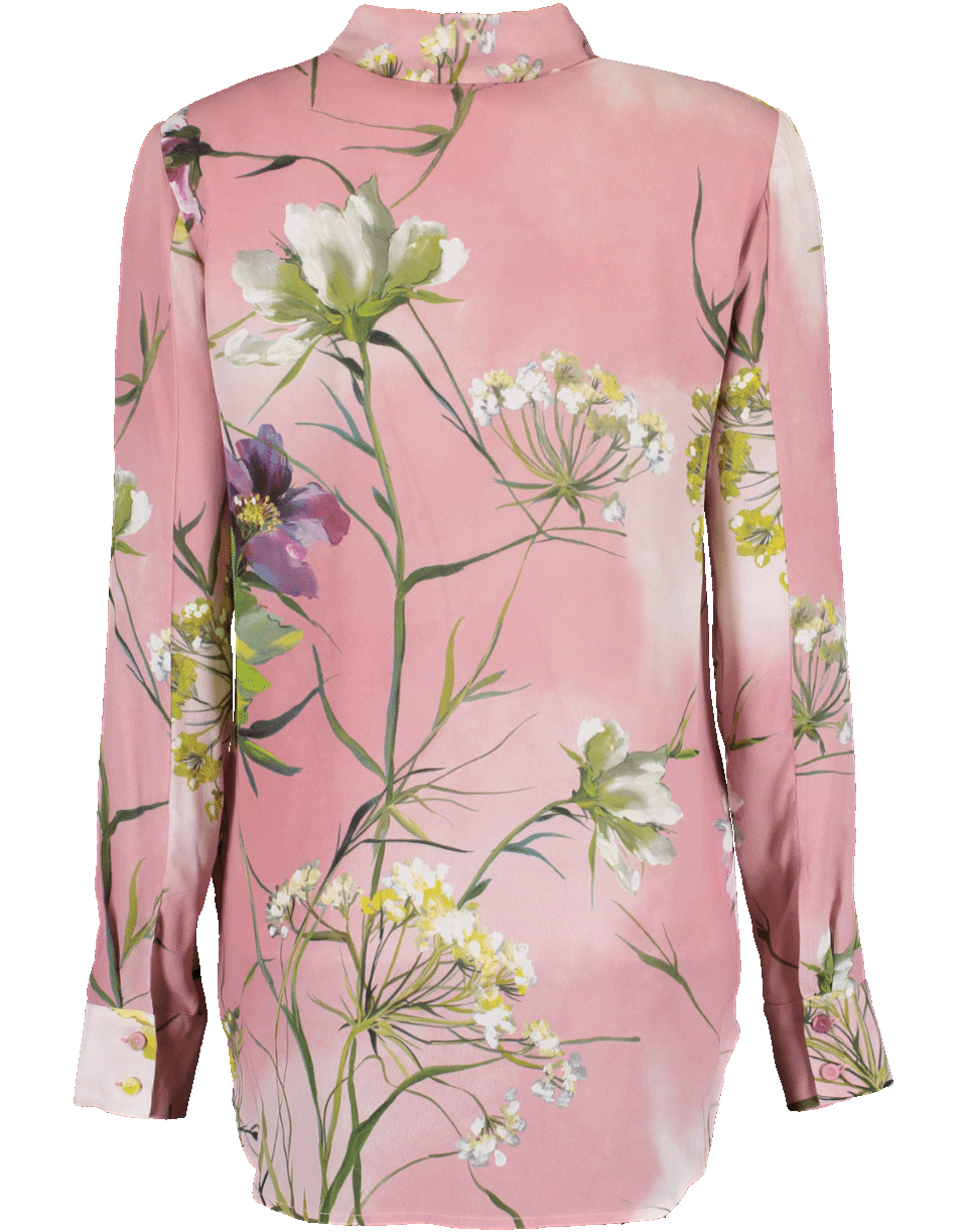 BLUMARINE-Floral Collared Blouse-