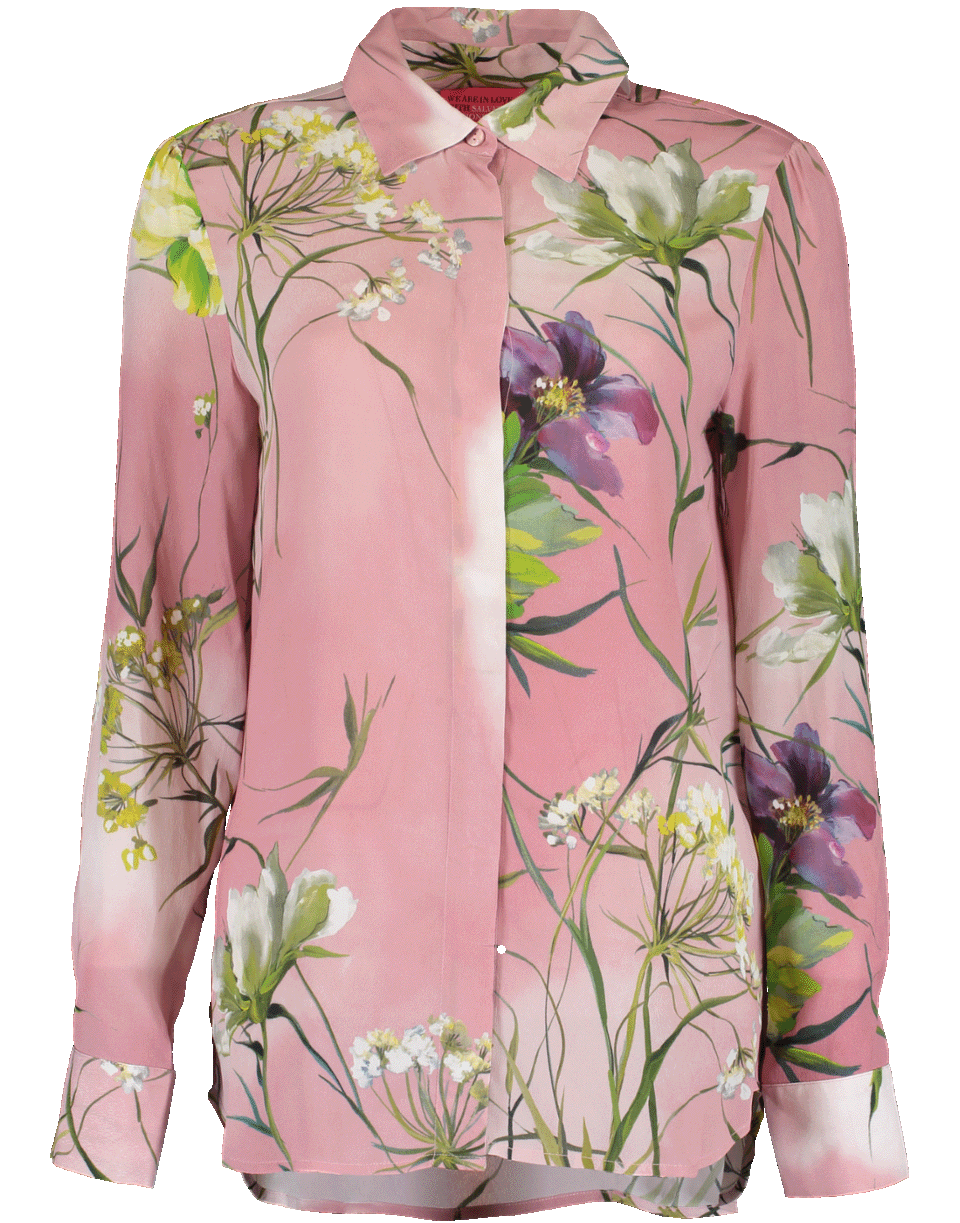 BLUMARINE-Floral Collared Blouse-